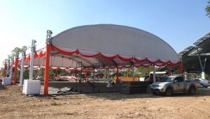 เต็นท์ผ้าใบให้เช่า เต็นท์ผ้าใบทรงโค้ง อกาเต็นท์ผ้าใบ 